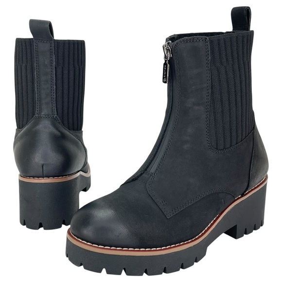 Aqua College Dream Black Nubuck Leather Waterproof Womens Ankle Boots Size 6.5M - Picture 10 of 13